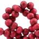 Wood beads round 6mm Warm red
